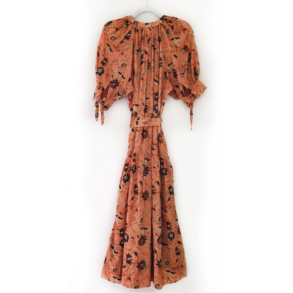 ULLA JOHNSON Primrose Puff Sleeve Tiered Midi Dress - Picture 8 of 13